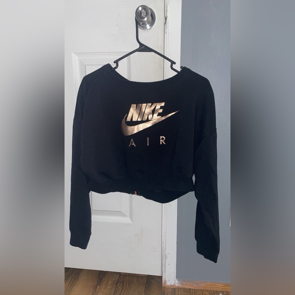Nike Black and Bronze Logo Sweatshirt